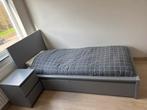 IKEA MALM bed met lades en nachtkastje, grijs, Ophalen, Gebruikt, 90 cm, Eenpersoons