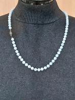 Geknoopte kralenketting van Blue lace agaat., Ophalen of Verzenden, Gebruikt, Blauw, Steen of Mineraal