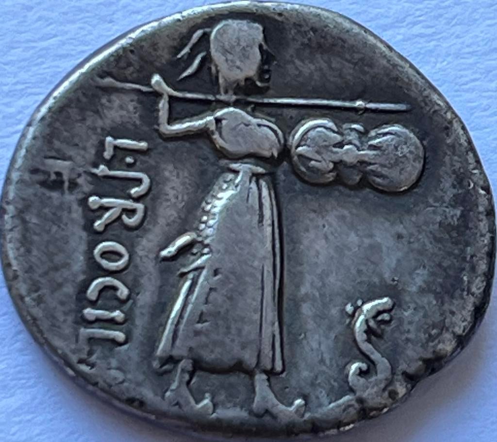 Romeinse Republiek schaarse denarius 80 voor Christus, Postzegels en Munten, Munten | Europa | Niet-Euromunten, Ophalen of Verzenden