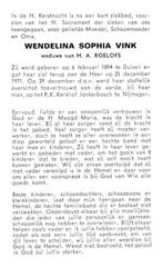 Vink Wendelina Sophia Duiven 1894-1971 Nijmegen, Ophalen of Verzenden