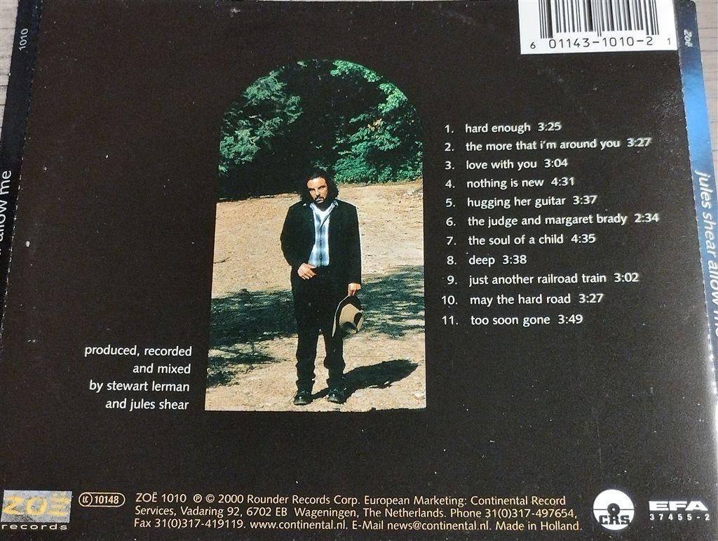 Jules Shear – Allow Me, Ophalen of Verzenden, Zo goed als nieuw