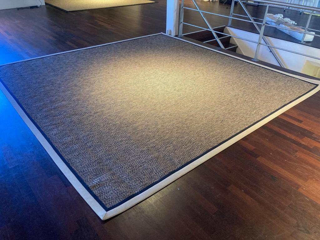 Groot vloerkleed karpet sisal 350 x 350 cm, Bruin, 200 cm of meer, Ophalen of Verzenden, Zo goed als nieuw