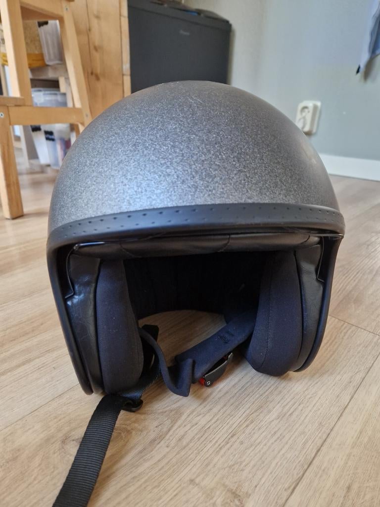 Scooterhelm maat L - zwart/grijs, Fietsen en Brommers, Ophalen of Verzenden, Zo goed als nieuw, Large, Lidl