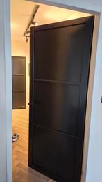 Zwarte Opdekdeur Hornbach Hout 83x211.5cm incl. Beslag, Doe-het-zelf en Verbouw, Deuren en Horren, Ophalen, Gebruikt, 80 tot 100 cm