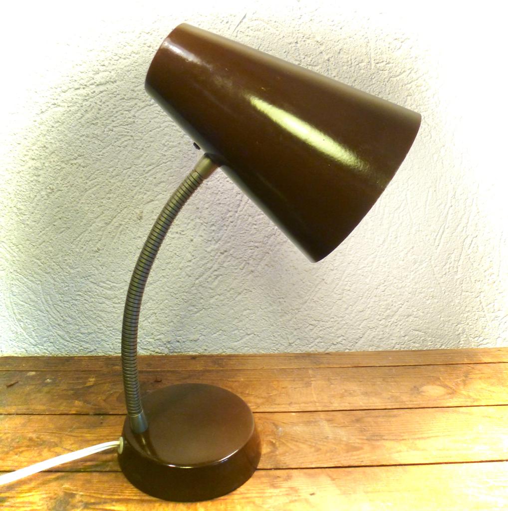 Vintage metalen bureaulamp / tafellamp / jaren 70 Gooseneck, Ophalen of Verzenden, Gebruikt, Metaal, Minder dan 50 cm