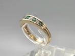 Gouden Vintage ring edelsteen smaragd en diamant. 2026/123, ., Ophalen of Verzenden, Zo goed als nieuw, Met edelsteen