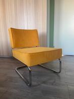 Stoel/ Fauteuil Zuiver Ridge Lounge Rib Geel, Huis en Inrichting, Fauteuils, Ophalen of Verzenden, Zo goed als nieuw, Minder dan 75 cm
