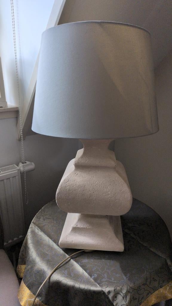 Zandstenen schemerlamp met kap,hgt voet +kap 75 cm , kap, Huis en Inrichting, Vierkant, Ophalen of Verzenden, Zo goed als nieuw