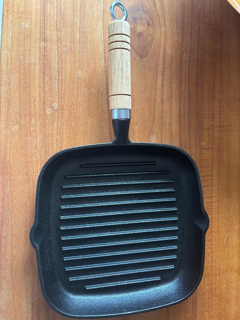 Anti-aanbak gietijzeren koekenpan, Huis en Inrichting, Ophalen, Gietijzer, Nieuw, Keramische plaat