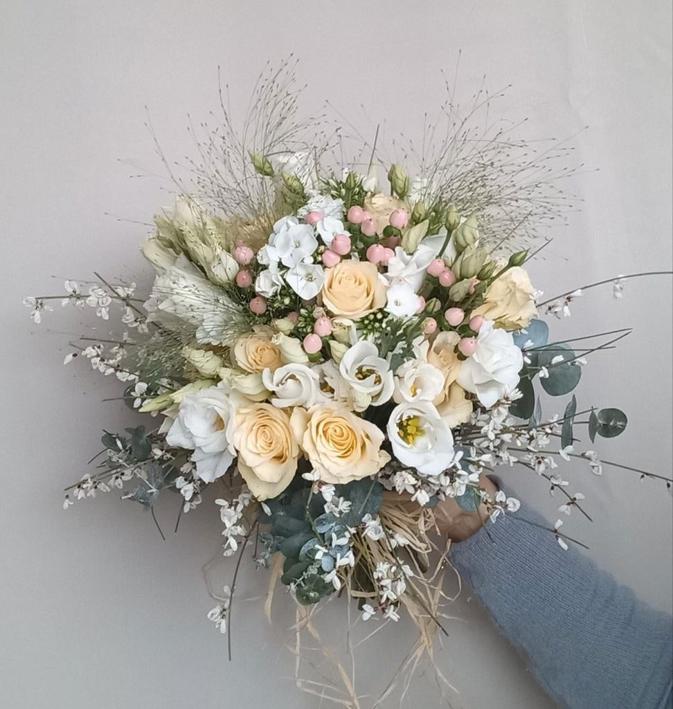 Bruidsboeket, Ophalen of Verzenden, Zo goed als nieuw, Wit, Accessoires