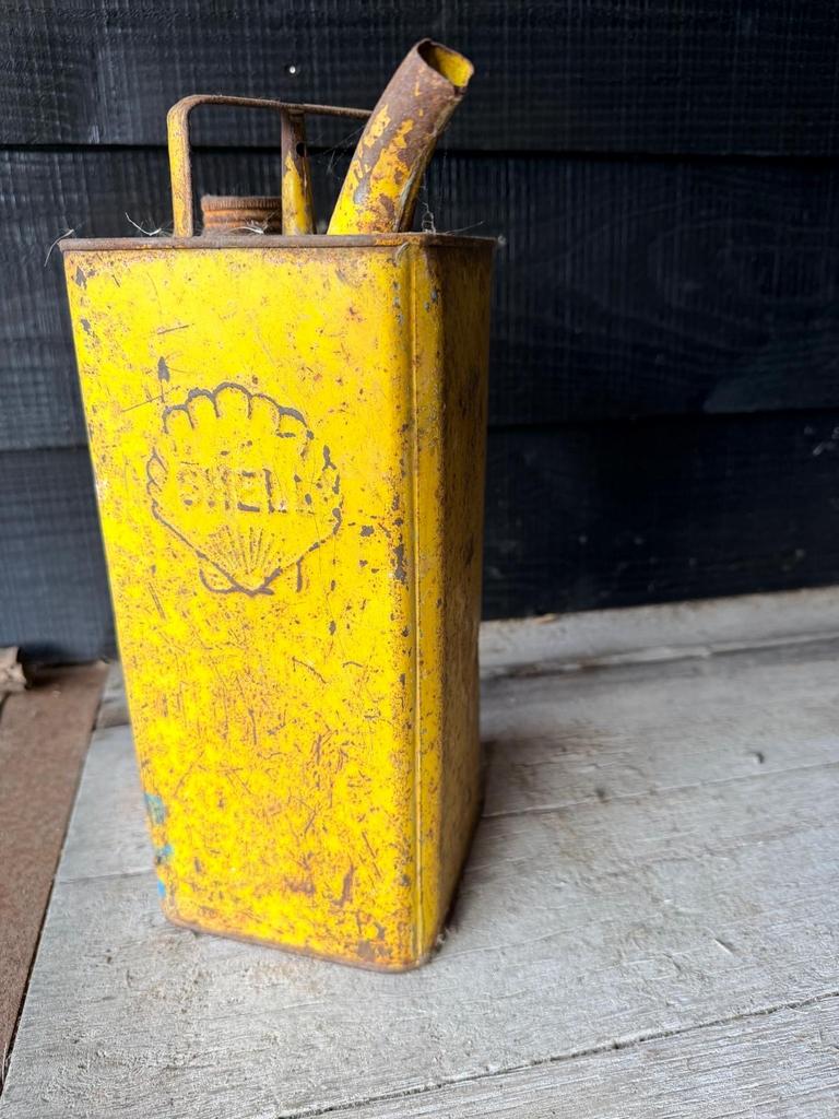 Vintage Shell jerrycan - Oude benzinekan, Ophalen of Verzenden