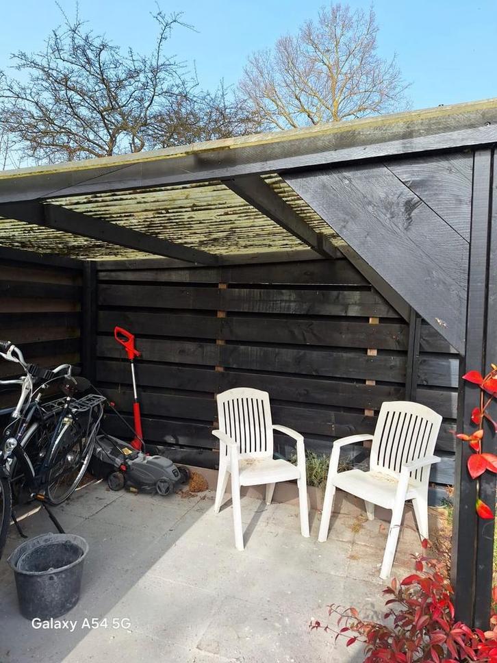 Zwarte houten overkapping - Ideaal voor tuin of terras, Tuin en Terras, Overkappingen, Ophalen