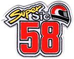 Marco Simoncelli Super Sic 58 stoffen opstrijk patch embleem, Ophalen of Verzenden, Nieuw, Auto's