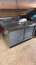 RVS spoelbak met onderkast en werkblad, Ophalen, Nieuw, Minder dan 100 cm, 50 tot 75 cm