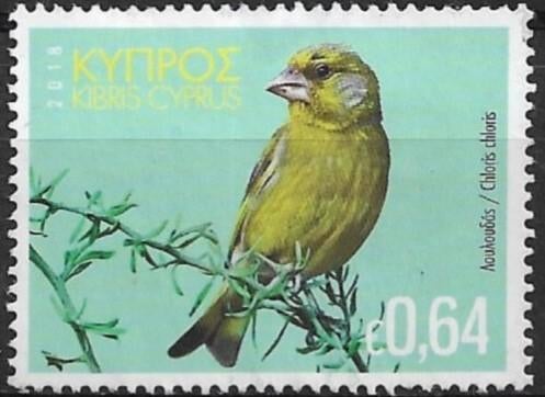Cyprus 2018 mi.1396 vogel GROENLING nom. € 0,64, Verzenden, Overige landen, Gestempeld