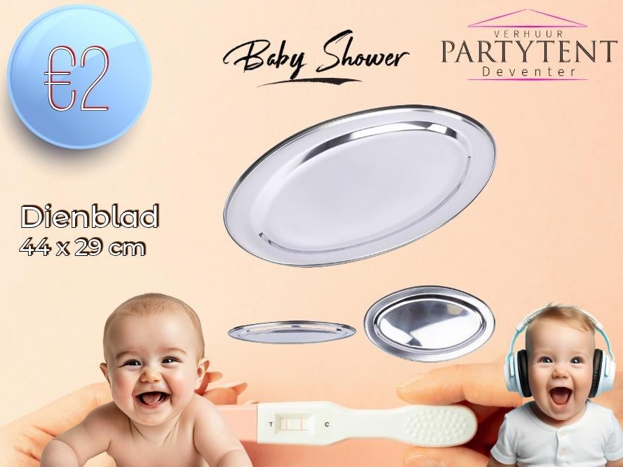 Babyshower dienblad huren voor feest, Hobby en Vrije tijd, Feestartikelen | Verhuur, Ophalen, Nieuw, Overige