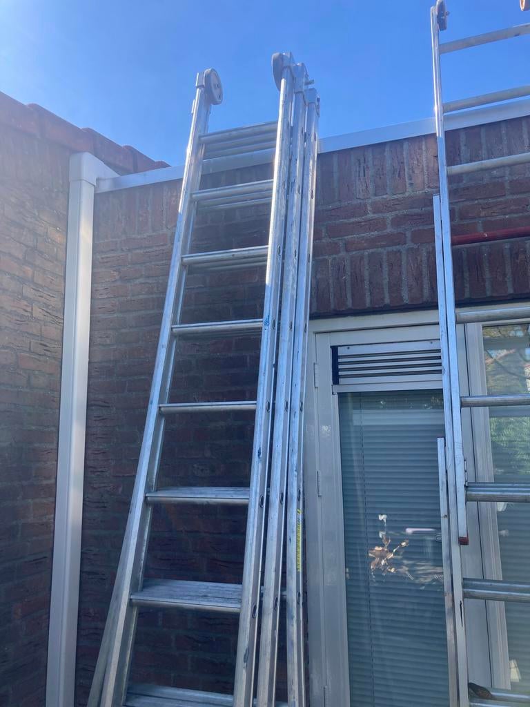 Aluminium ladder 12 treden - Little Jumbo NEN 2484, Ophalen, Gebruikt, Ladder, Opvouwbaar of Inschuifbaar