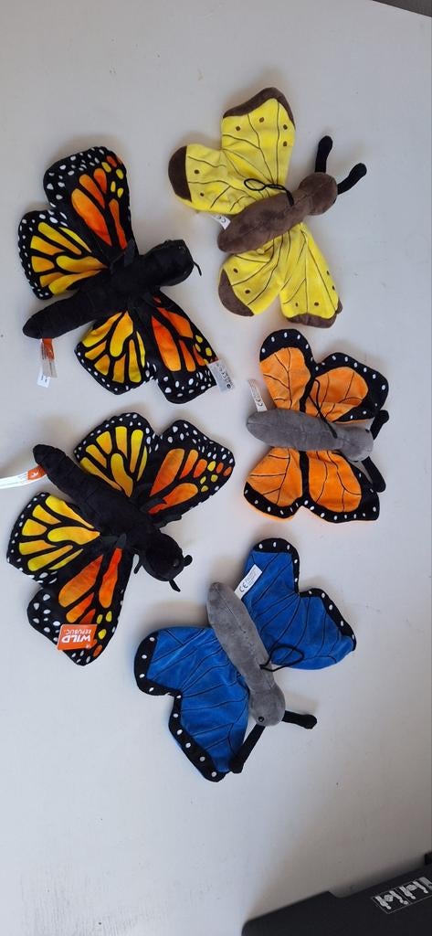 5 Nieuwe Pluche Vlinders (2x Wild Republic) - 25x33 cm, Ophalen of Verzenden, Nieuw, Overige typen