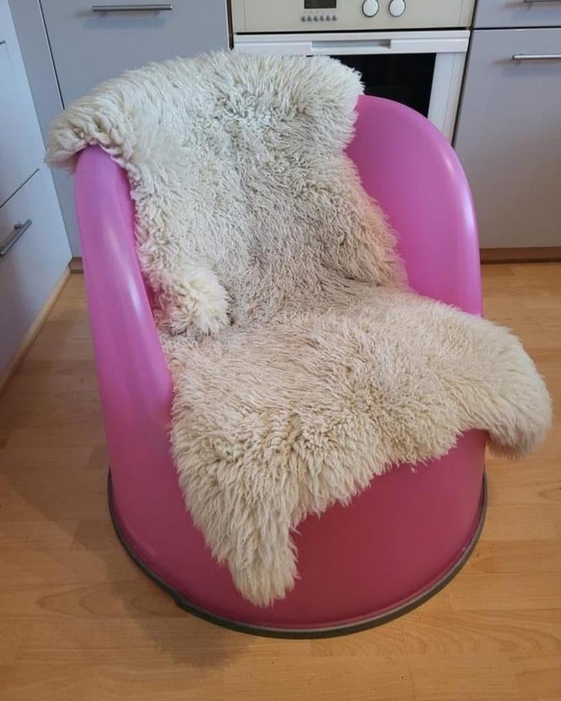 Lage stoel (zonder vacht), Ophalen, Wit, Kunststof, Eén