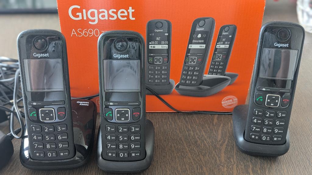 Siemens Gigaset AS690 Trio draadloze DECT telefoonset, Ophalen of Verzenden, Gebruikt, 3 handsets