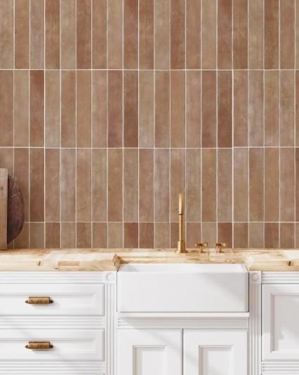 Handvormtegels 5x25 cm terracotta mat direct uit voorraad!, Huis en Inrichting, Keuken | Keukenbenodigdheden, Nieuw, Verzenden