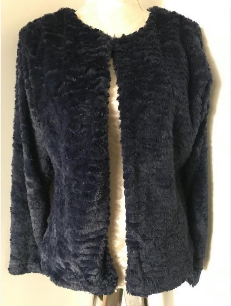 Blauw" Fluffy" Vestje, Verzenden, Zo goed als nieuw, Maat 38/40 (M), Blauw