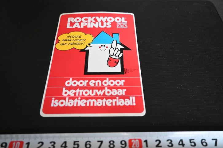 sticker Rockwool Lapinus door en door betrouwbaar isolatie, Hobby en Vrije tijd, Stickers en Plaatjes, Zo goed als nieuw, Sticker