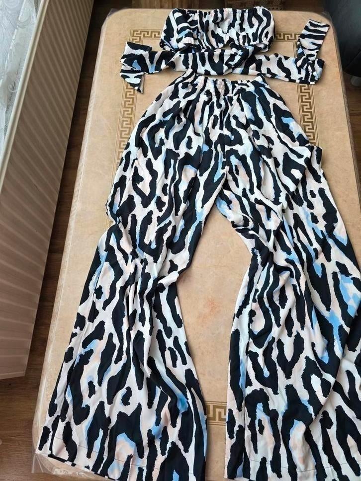 Set pantalon met top Millagro maat ONE, Maat 38/40 (M), Millagro, Blauw, Nieuw