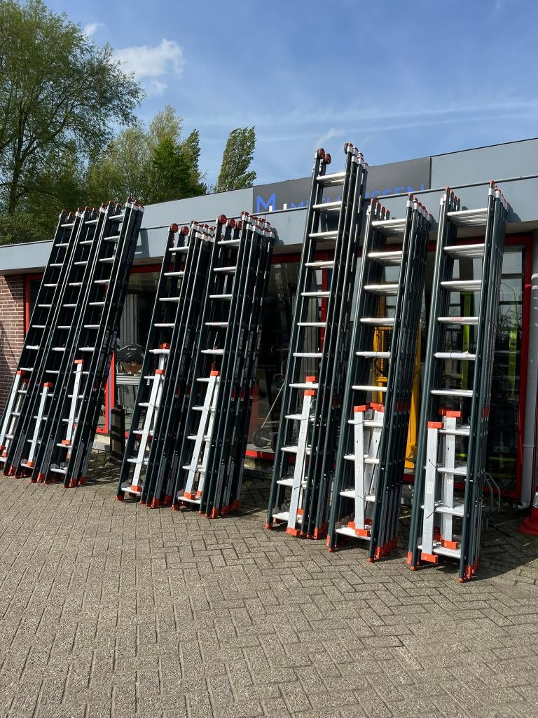Smart Level schuifladder/ladder/ladders 2-delig 2x10 en 2x12, Ophalen, Nieuw, Ladder, Opvouwbaar of Inschuifbaar