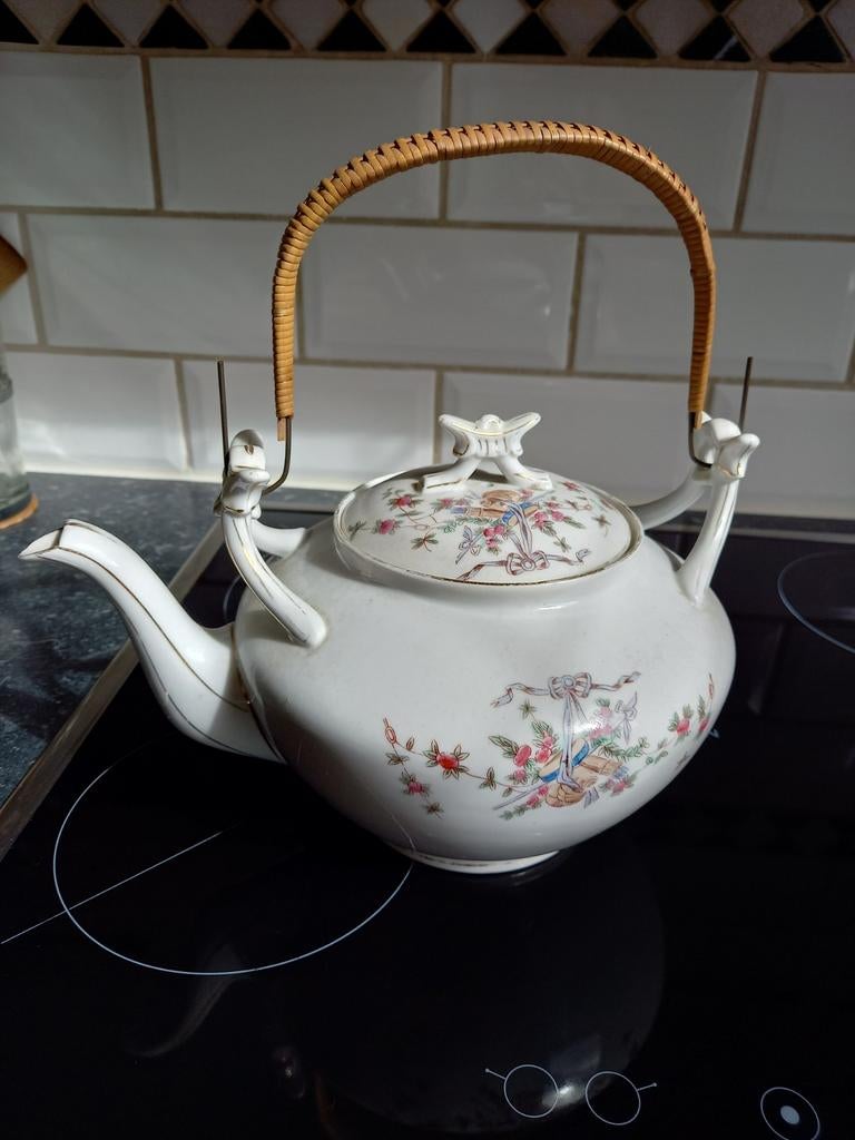 Antieke aardewerk theepot, Ophalen of Verzenden