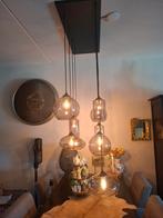 Moderne hanglamp met 9 glazen kappen - Zo goed als nieuw, Huis en Inrichting, Ophalen of Verzenden, Zo goed als nieuw, Minder dan 50 cm