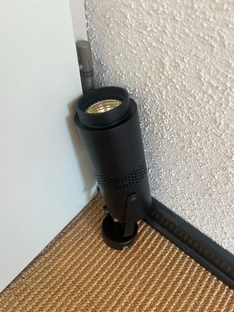 Reggiani Zwarte Spot - Plafond/Wandspot, Ophalen of Verzenden, Gebruikt, Metaal of Aluminium, Plafondspot of Wandspot