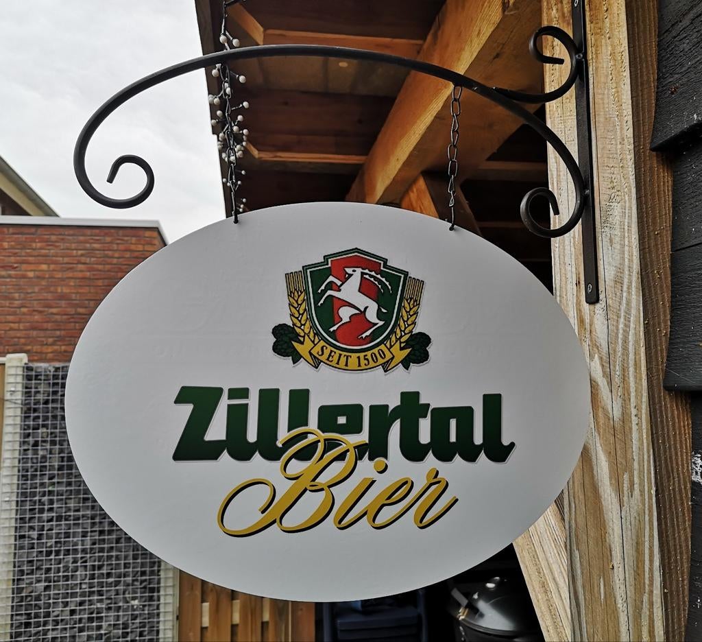 Dubbelzijdig ZILLERTAL UITHANGBORD (incl. beugel), Ophalen of Verzenden, Nieuw, Reclamebord, Plaat of Schild, Overige merken
