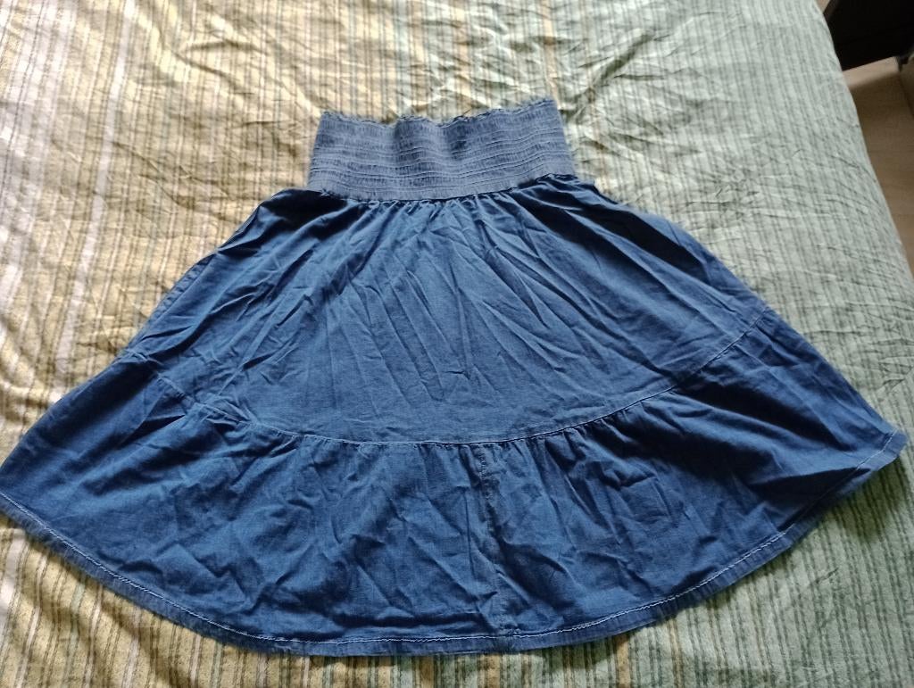 Dames Rok, Spijkerstof - Maat 42, Blauw, Maat 42/44 (L), Ophalen of Verzenden, Zo goed als nieuw