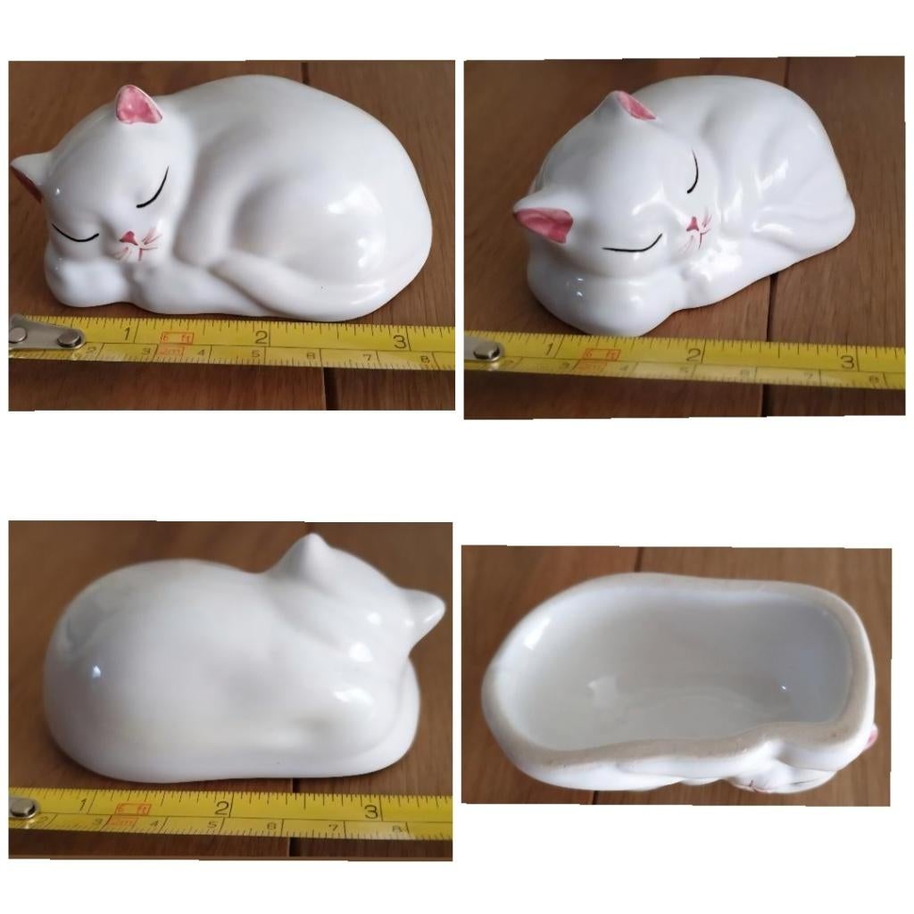 Porseleinen Poesje & Olifant, fijne beschildering, vintage!, Ophalen of Verzenden, Nieuw, Dier