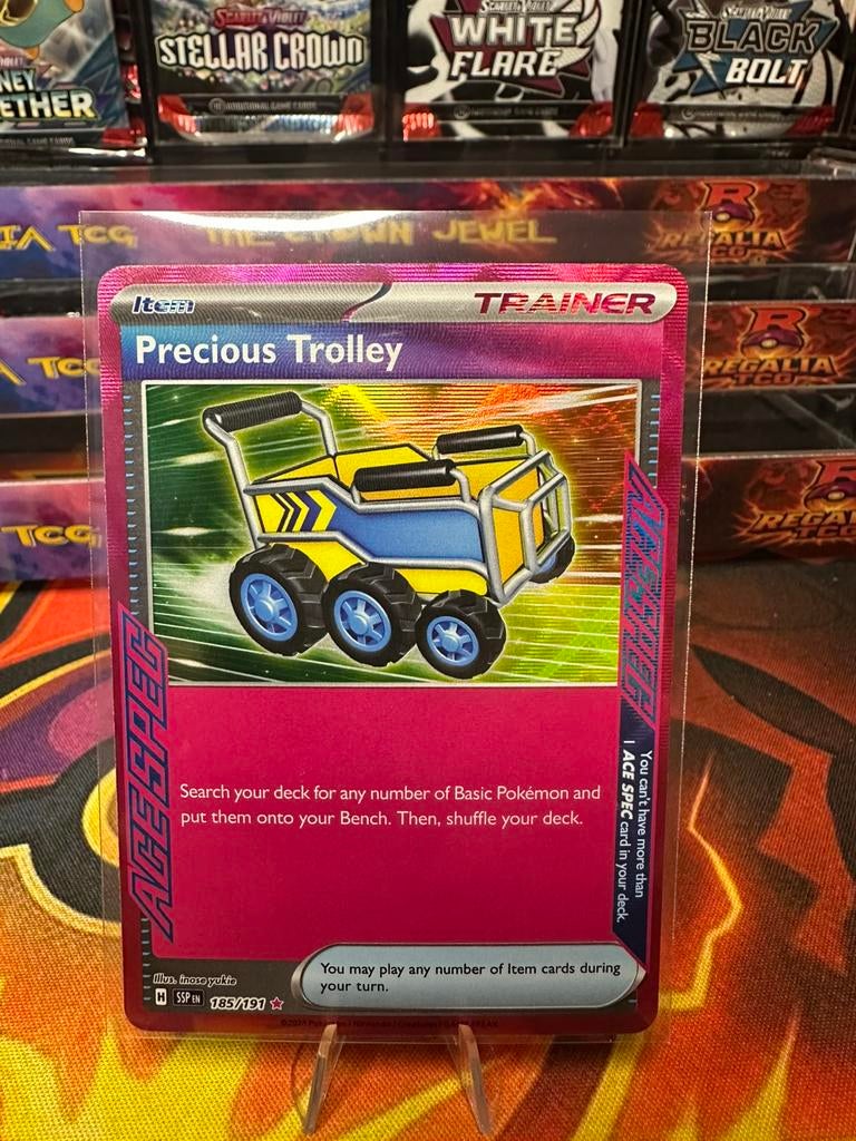 Precious Trolley (SSP 185) Surging Sparks, Ophalen of Verzenden, Zo goed als nieuw, Losse kaart, Foil