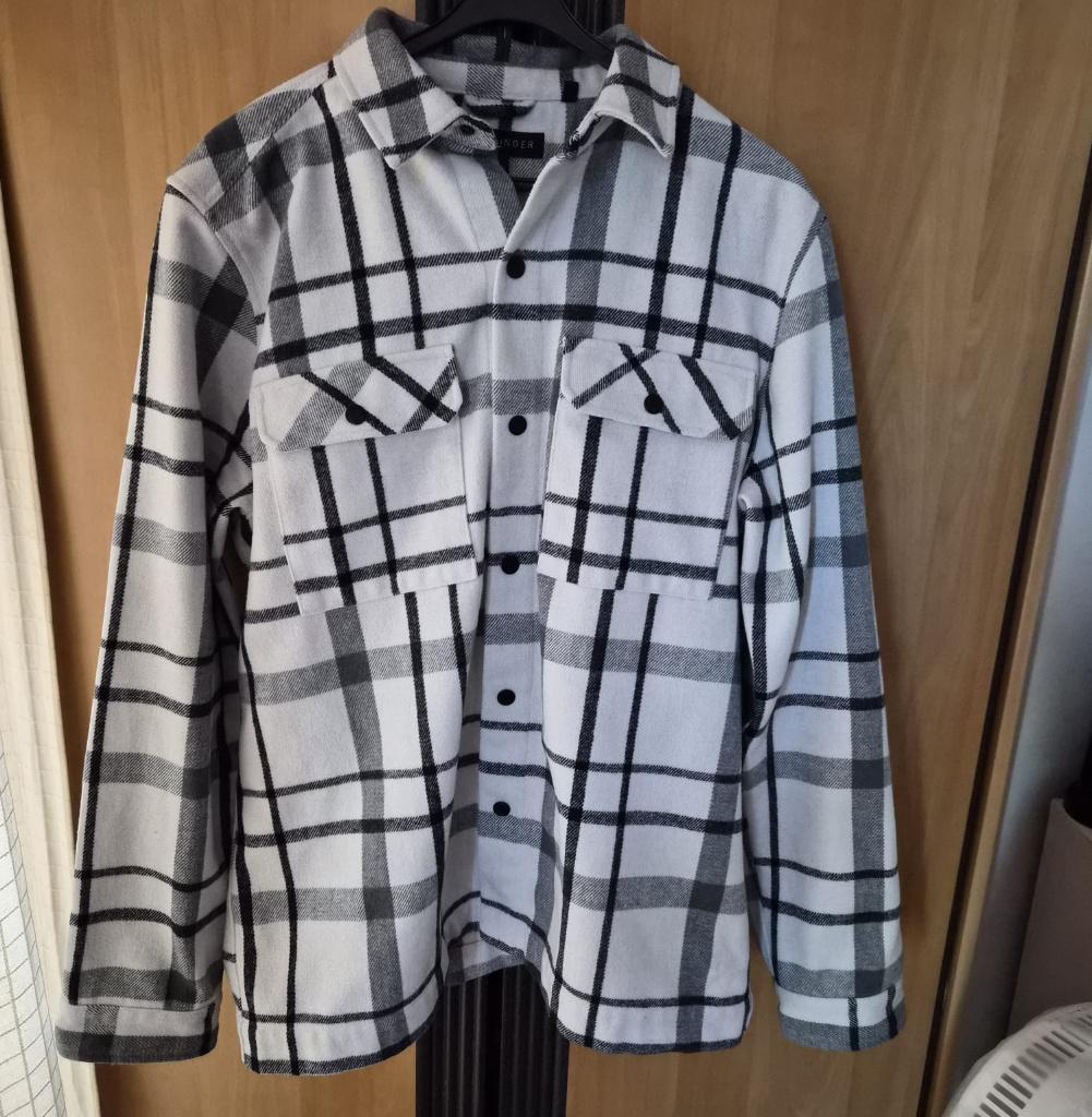 Mooie Wit/Grijs Overhemd, Kleding | Heren, Hallinger, Wit, Ophalen of Verzenden, Gedragen