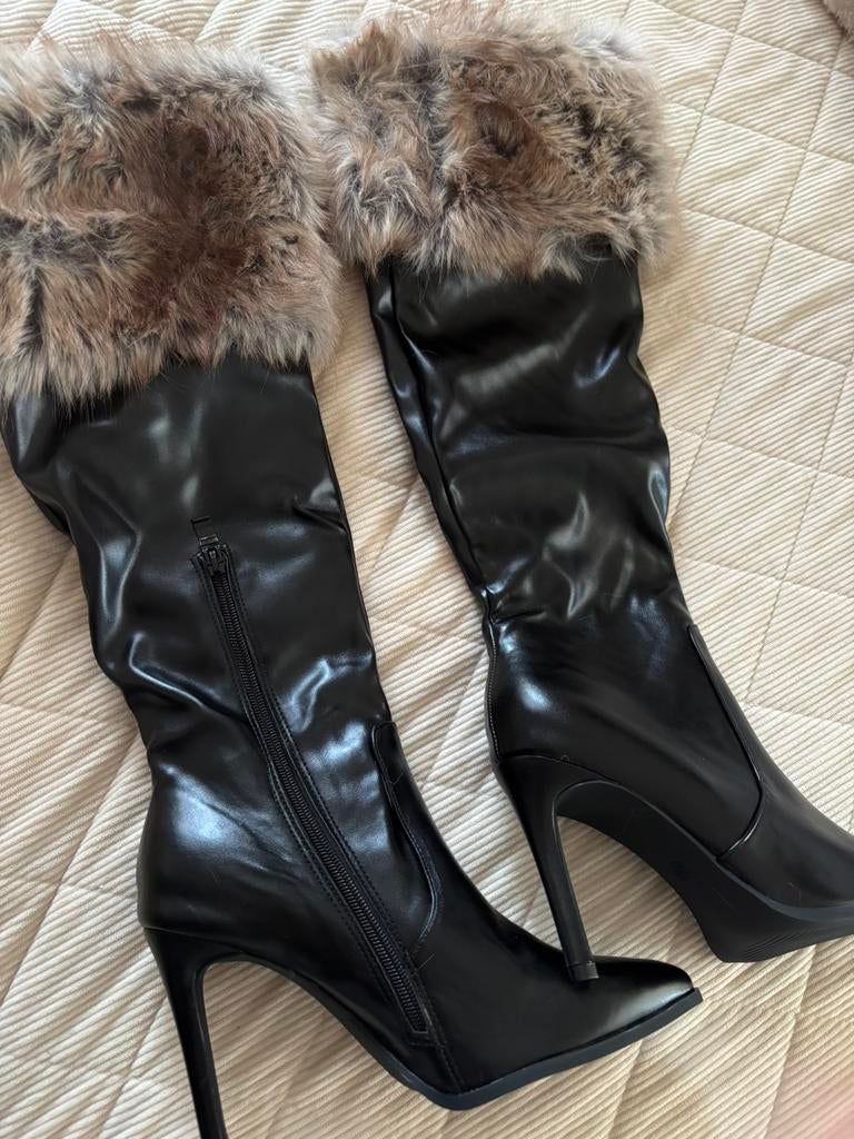 zwarte laars hakken, Ophalen of Verzenden, Nieuw, Zwart, Hoge laarzen