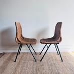 2 Dirk van Sliedrecht rotan rieten stoelen vintage, Ophalen, Twee, Bruin, Vintage