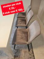 Eettafel, stoelen, salontafel en tv-meubel, Huis en Inrichting, Gebruikt, Wit, Ophalen of Verzenden, Stof