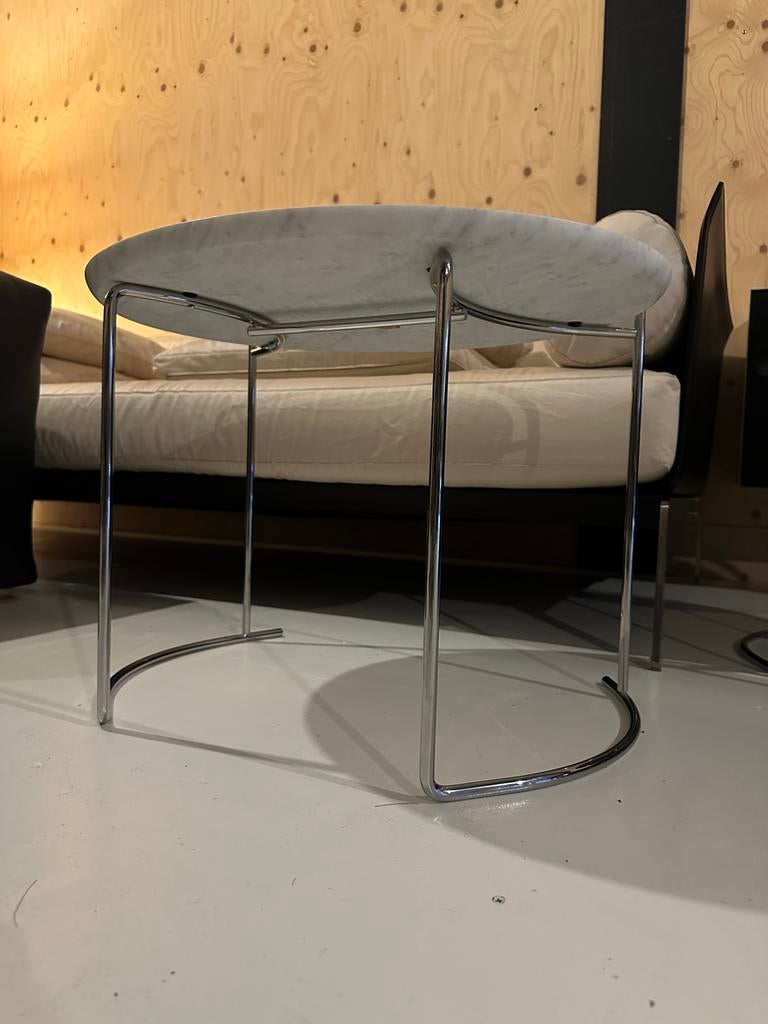 Cassina marmeren bijzettafel - Arabescato/Carrara, Huis en Inrichting, Ophalen, Minder dan 55 cm, C, Rond