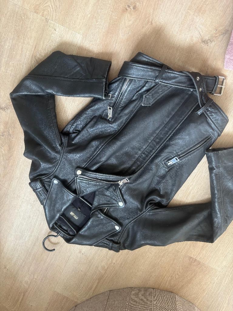 Claudie Pierlot soepel leren bikercoat zgan mt 38/40, Maat 38/40 (M), Verzenden, Zwart, Claudie Pierlot