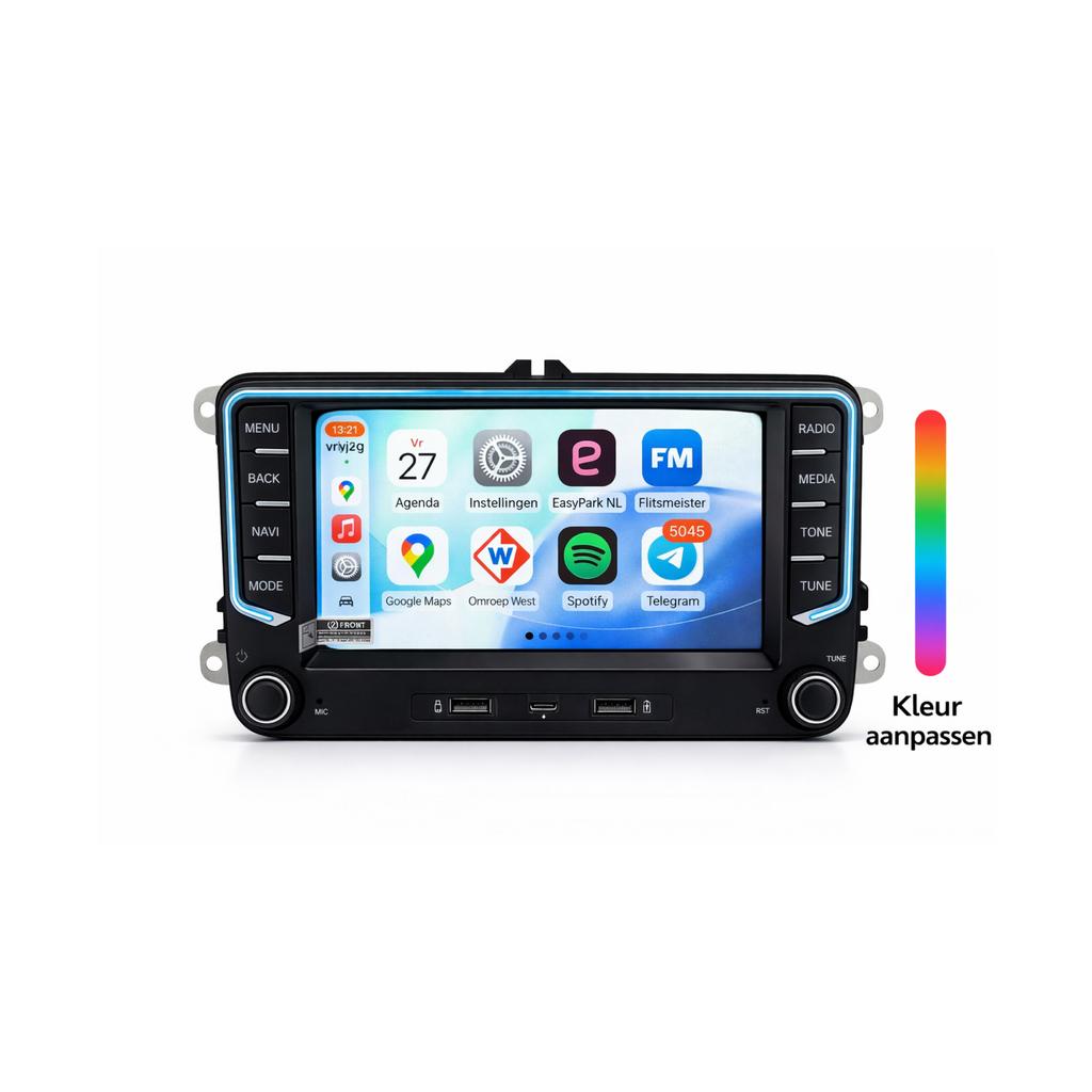 CarPlay Volkswagen autoradio met ambient light, Ophalen of Verzenden, Gebruikt