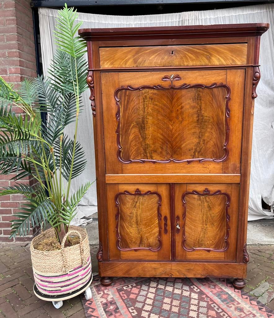 Antiek Biedermeier klap bureau., Antiek en Kunst, Ophalen of Verzenden