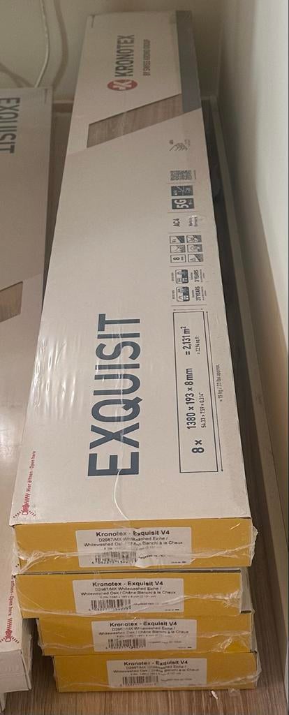 Kronotex Exquisit V4 Whitewashed Oak Laminaat - 4 Pakketten, Ophalen, Beige, Nieuw, Minder dan 10 m²