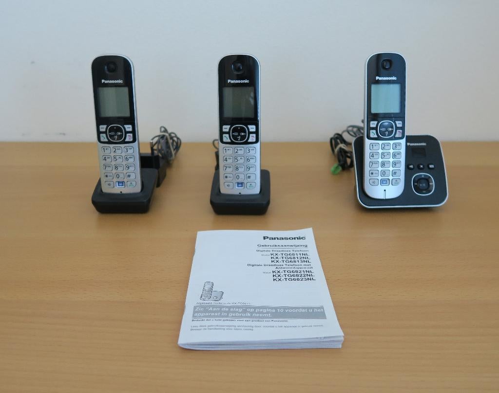 Panasonic 3-delige telefoonset met antwoordapparaat, Ophalen of Verzenden, Gebruikt, 3 handsets