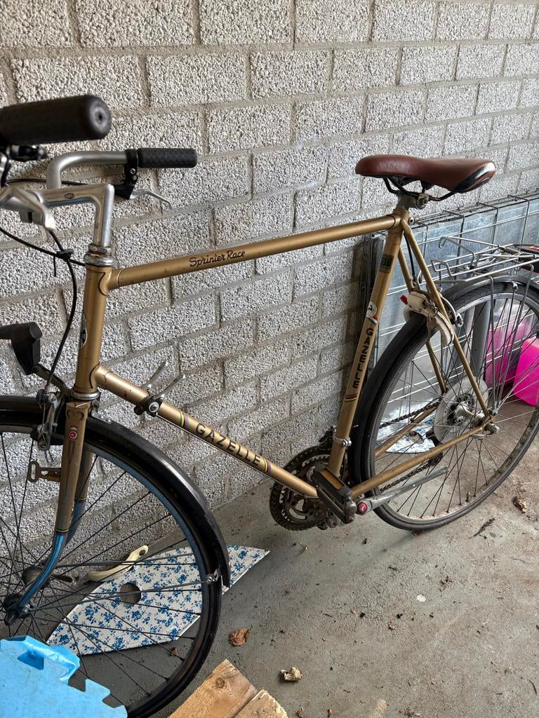 Gazelle Sprinter Race Herenfiets - Vintage Goud, Ophalen, Gebruikt, Velgrem, Versnellingen