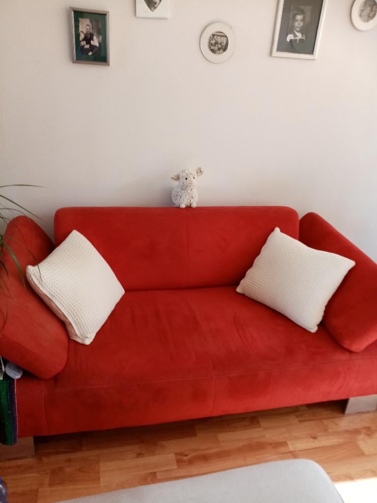 Suede bank, Huis en Inrichting, Ophalen, Overige materialen, Gebruikt, 150 tot 200 cm