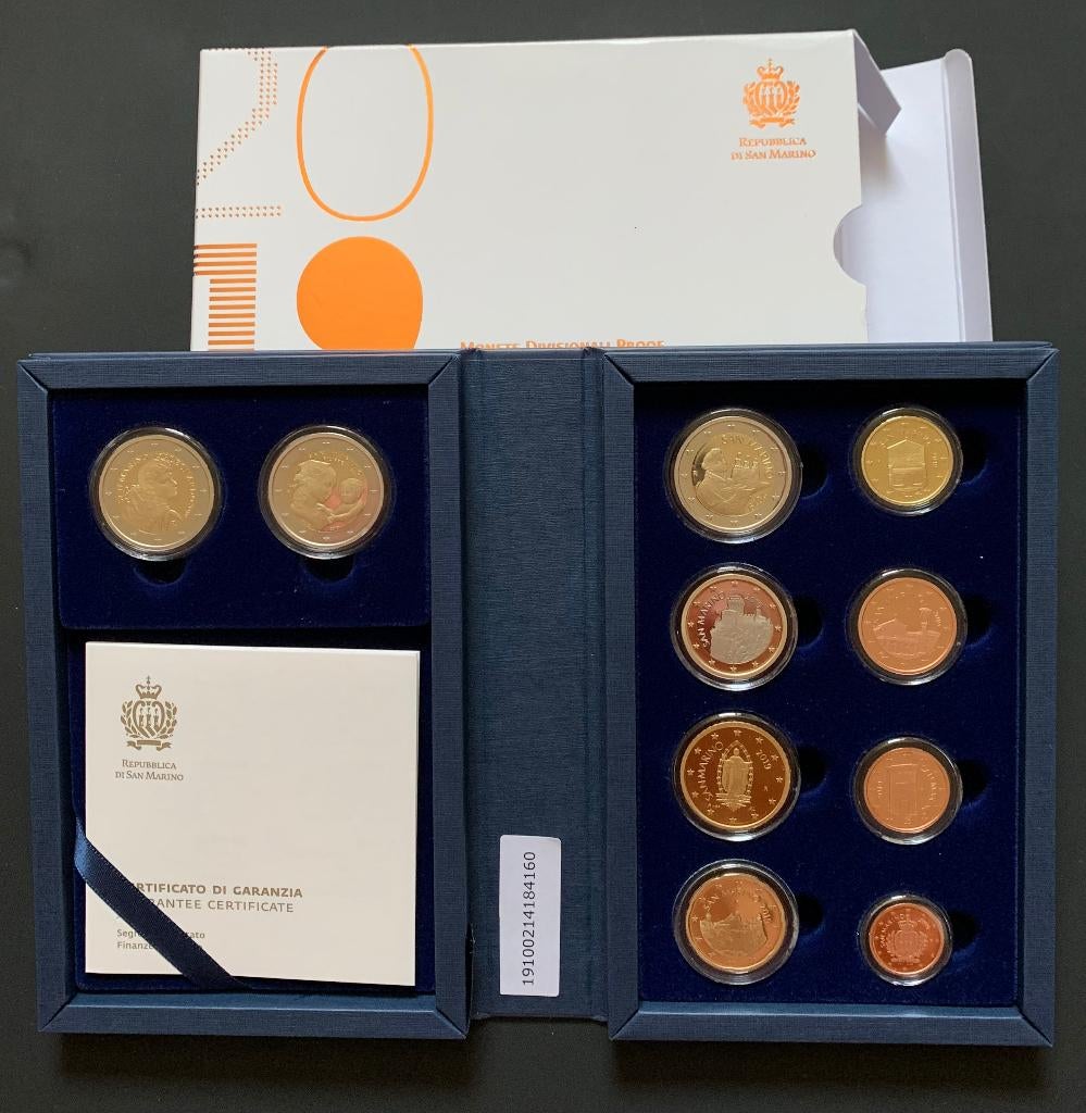 Proof set San Marino 2019 (1 Cent - 2 Euro + 2x 2 Euro), Verzenden, San Marino, Overige waardes, Setje