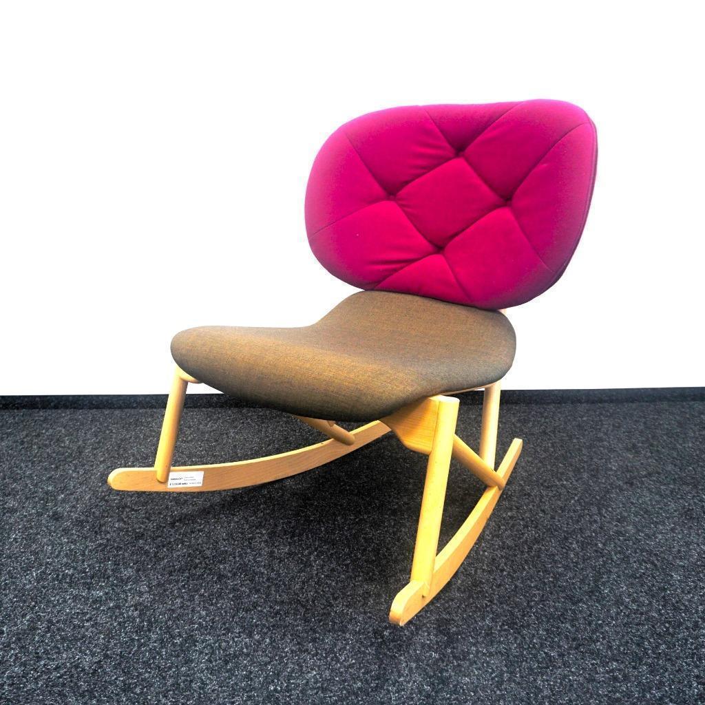 Moroso Klara Schommelstoel | Design Fauteuil | Roze / Bruin, Gebruikt, -, -, 75 tot 100 cm